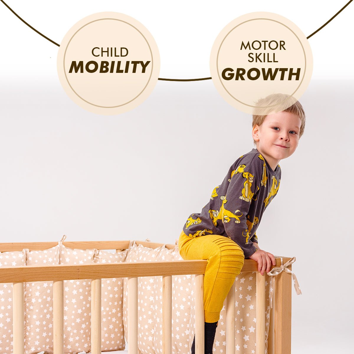 Full Montessori Floor Bed Frame for Toddlers with Fence Goodevas B2B