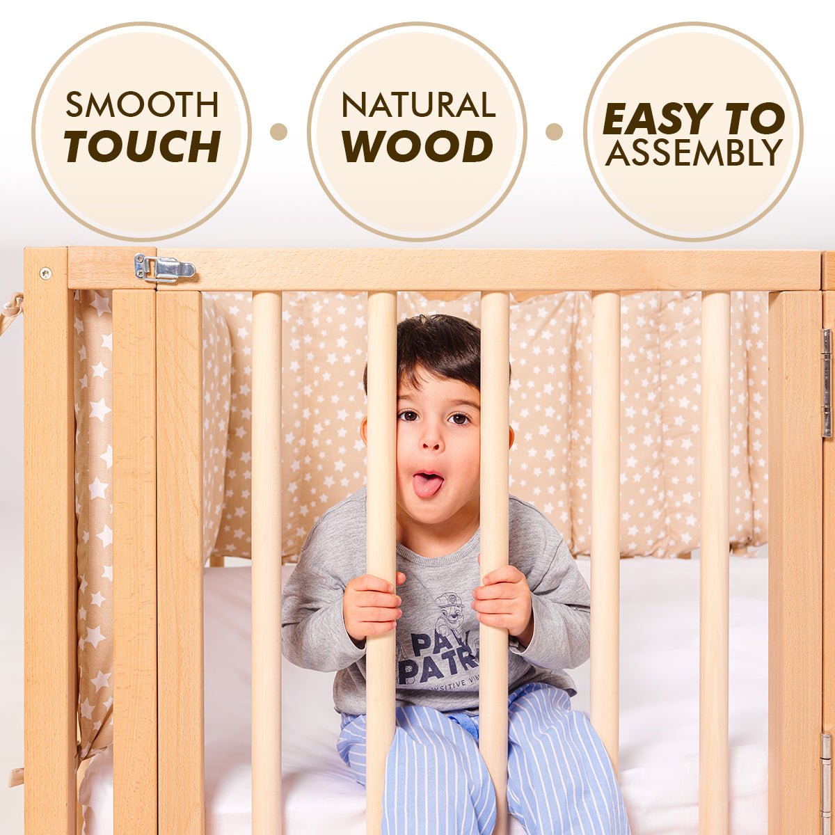 Full Montessori Floor Bed Frame for Toddlers with Fence Goodevas B2B