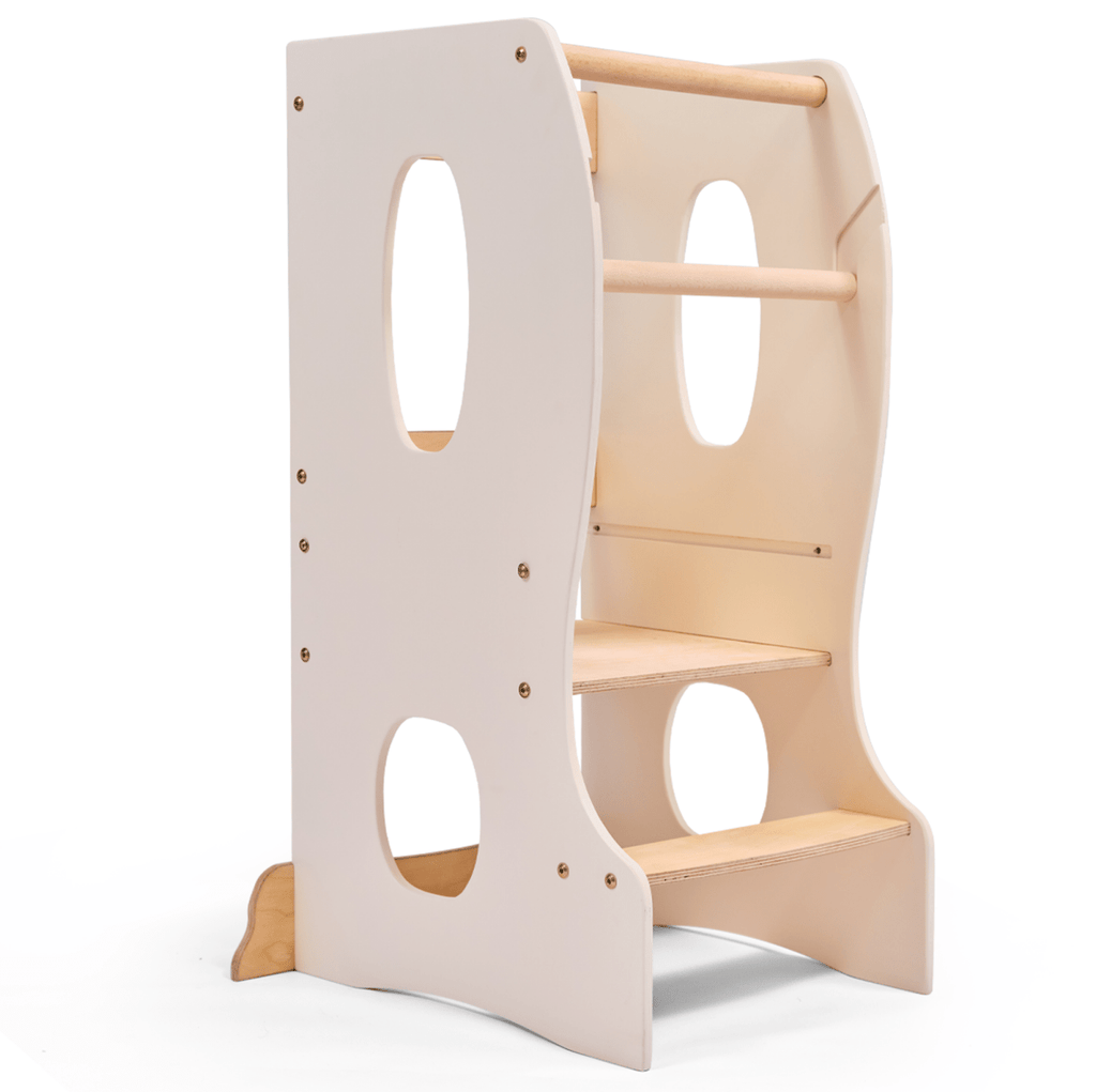 Stable Montessori Learning Tower: Wooden Growing Chair - Ivory Goodevas B2B