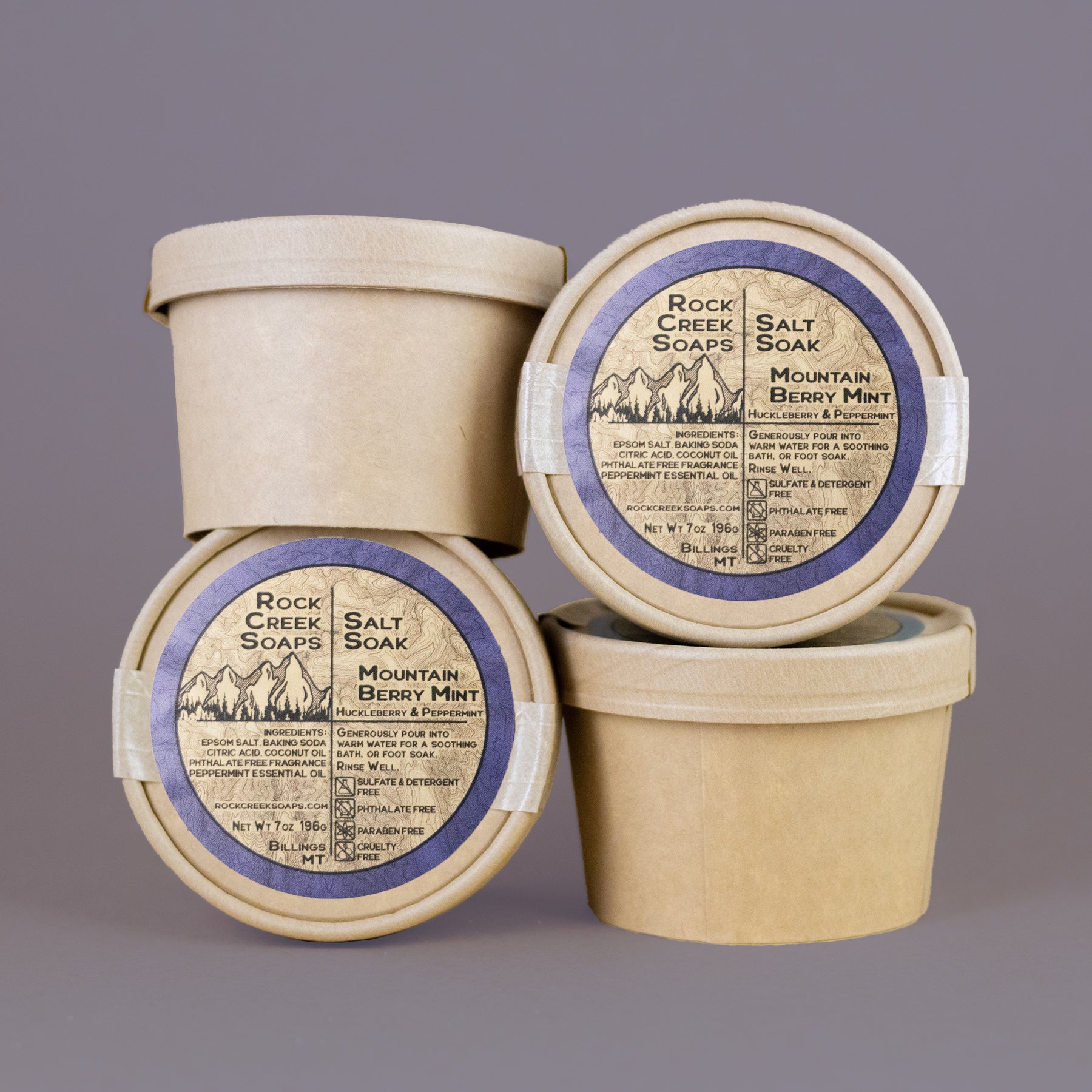 Mountain Berry Mint - Salt Soak Rock Creek Soaps