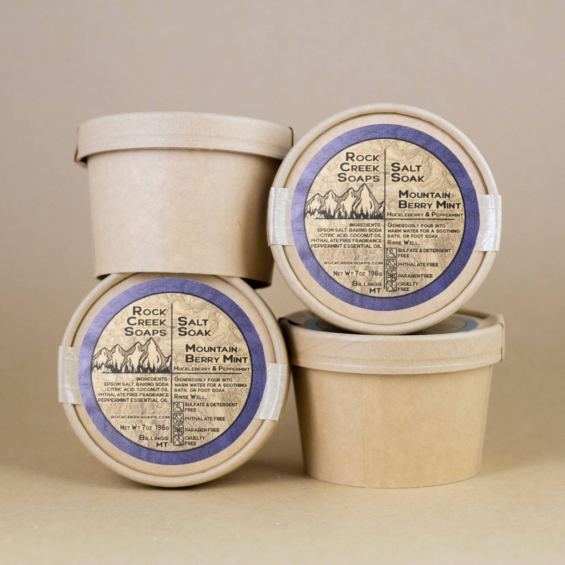 Mountain Berry Mint - Salt Soak Rock Creek Soaps
