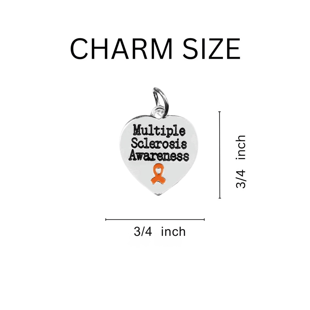Multiple Sclerosis Awareness Heart Charm Leather Cord Bracelets The Awareness Company
