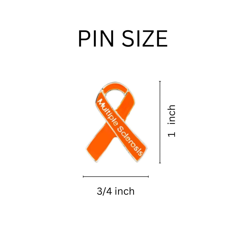 10 Pack of Multiple Sclerosis Awareness Orange Ribbon Pins The Awareness Company