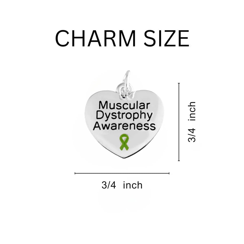 Muscular Dystrophy Awareness Lime Green Ribbon Heart Leather Cord Bracelets The Awareness Company