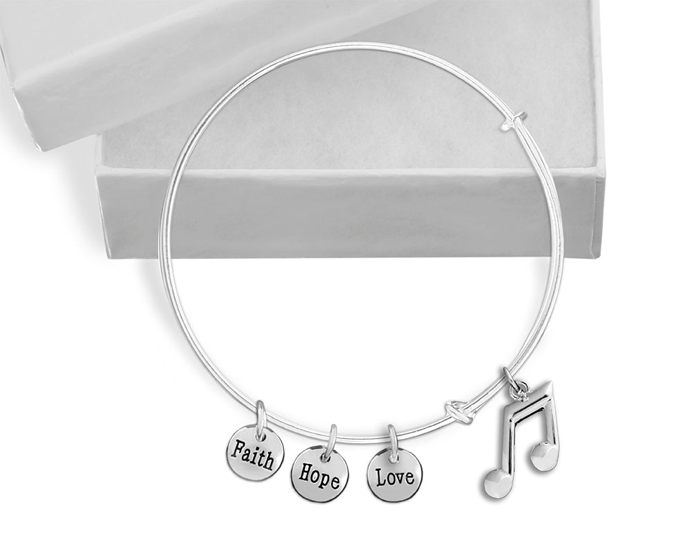 Music Note Retractable Charm Bracelet The Awareness Company