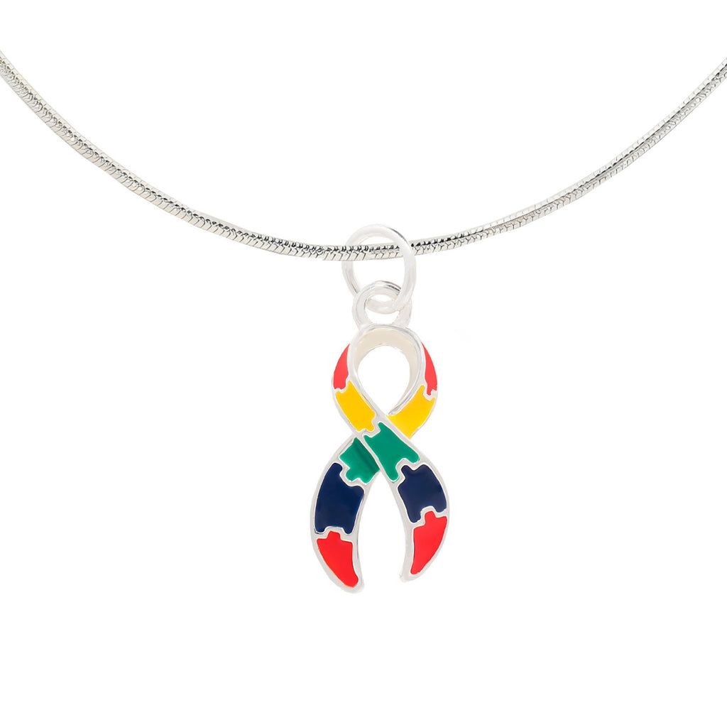 Autism Ribbon Charm Necklaces The Awareness Company