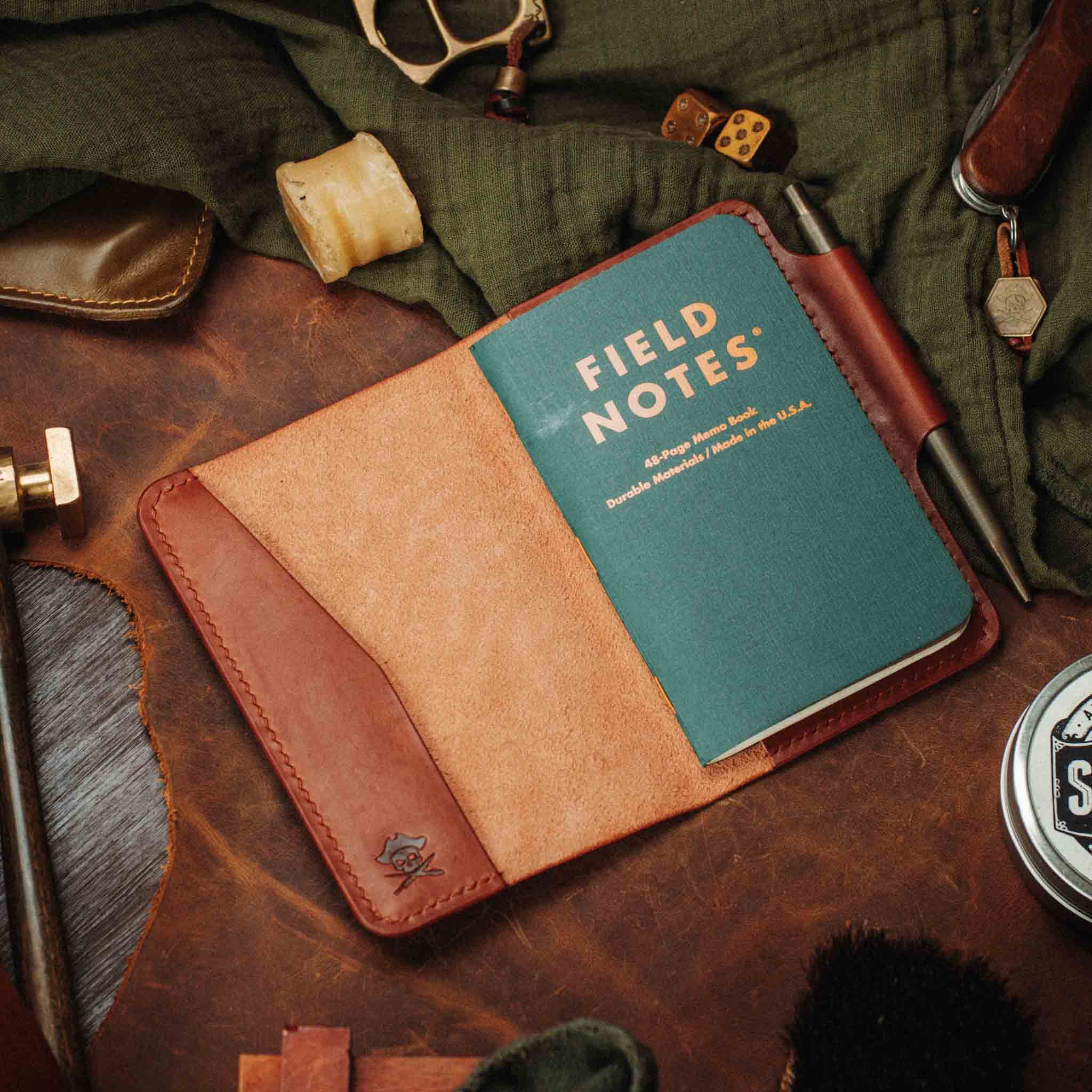 Field Notes Cover - Navigator | Leather Journal Holder | EDC Pirate Goods