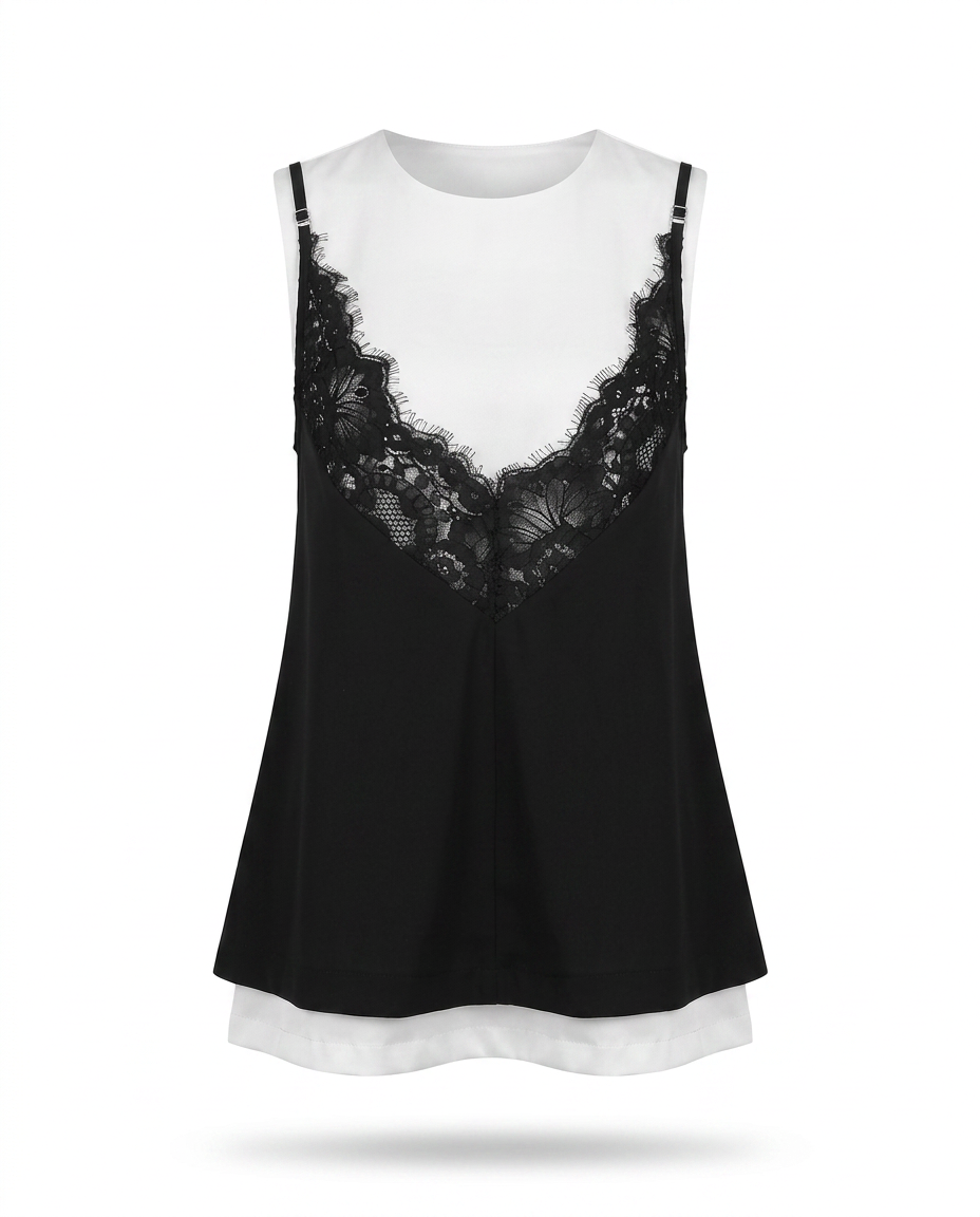 Divine Patchwork Lace Mini Dress Boho Brown