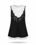 Divine Patchwork Lace Mini Dress Boho Brown