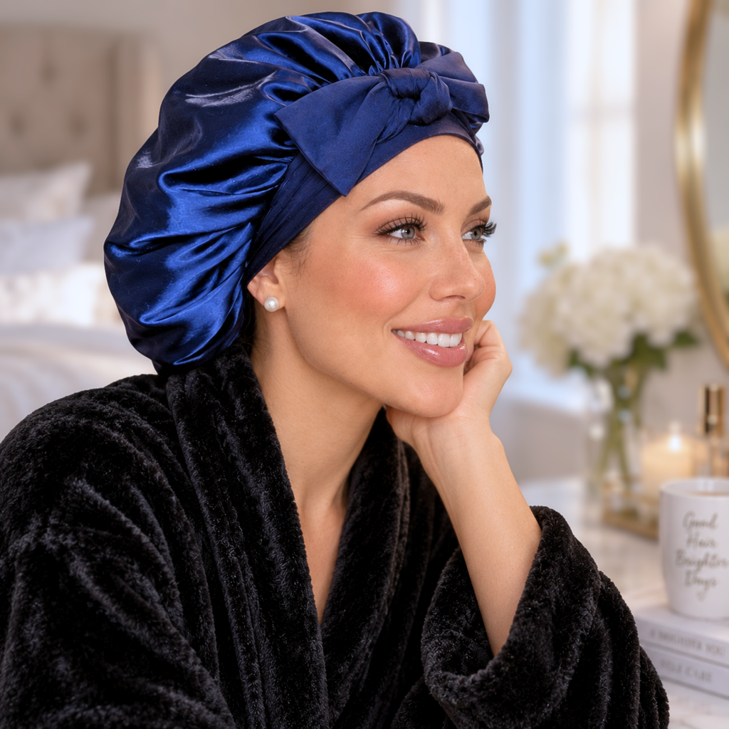 Satin Hair Bonnet for Sleeping – Adjustable Stretch Tie PHC