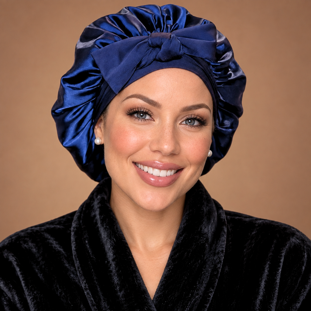Satin Hair Bonnet for Sleeping – Adjustable Stretch Tie PHC