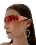 Neon Pink Shield Sunglasses SUSPEX Rave Outfits