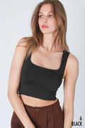 NikiBiki "Clean Line" Western Basics Square Neck Top — Figure-Flattering Stretch (5 Colors, Made in USA) Cowhide and Conchos