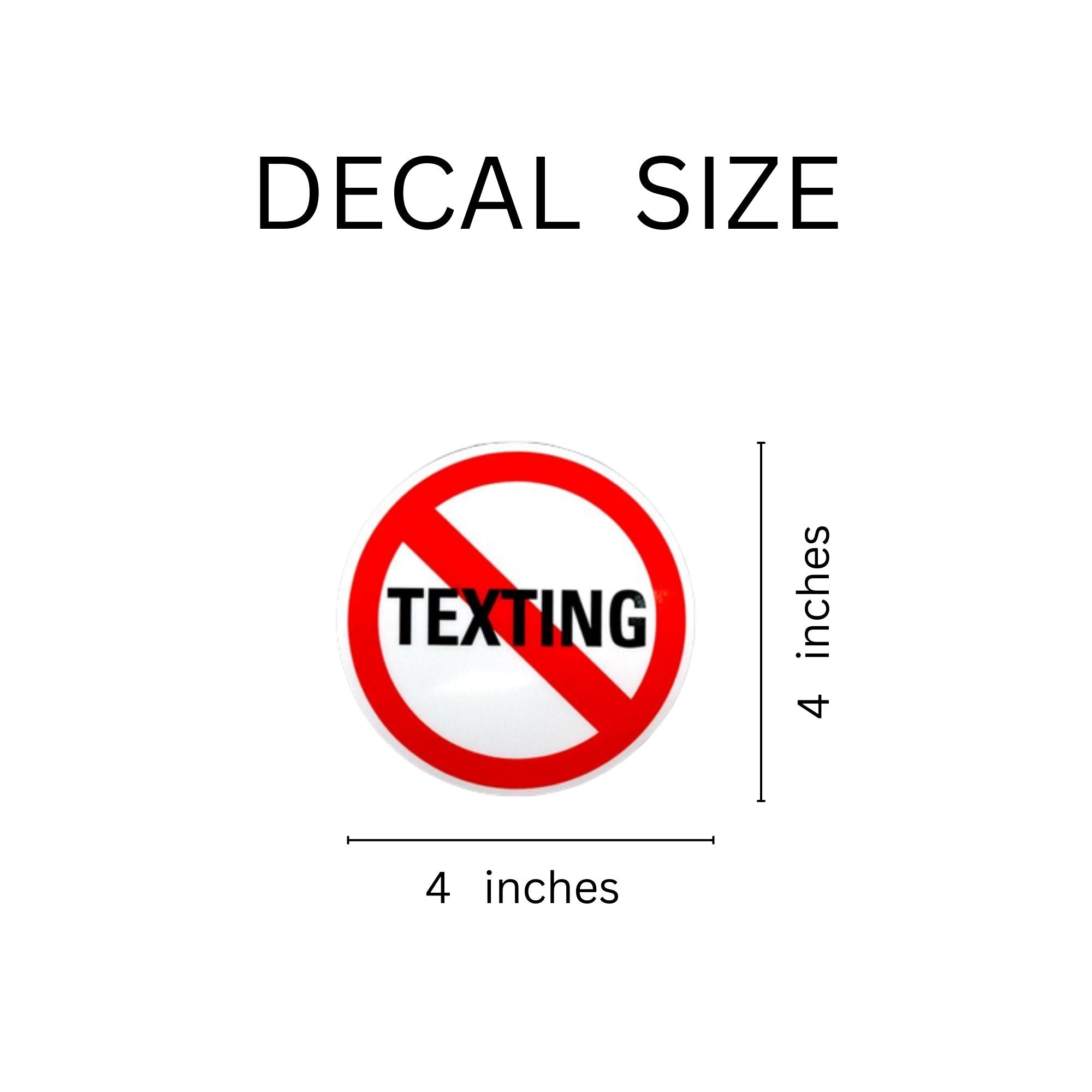 25 Pack No Texting Car Window Decals The Awareness Company