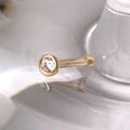 14Kt. Gold Stud Nose Ring with Press Fit CZ Fashion Hut Jewelry