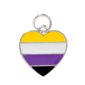Non-Binary Flag Heart Charms The Awareness Company