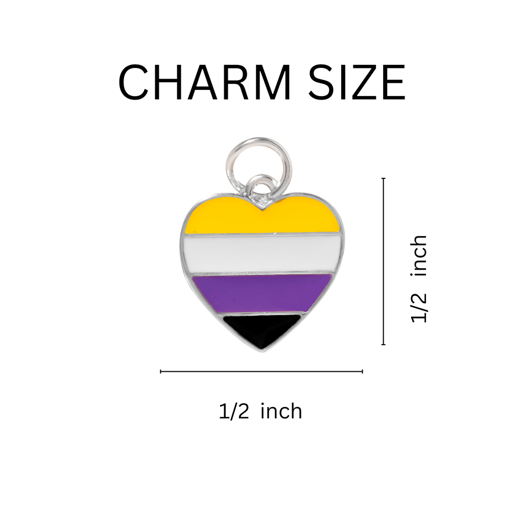 Non-Binary Flag Heart Flag Split Ring Key Chains The Awareness Company