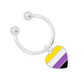 Non-Binary Flag Heart Horseshoe Key Chains The Awareness Company