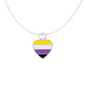 Non-Binary Flag Heart Necklaces The Awareness Company