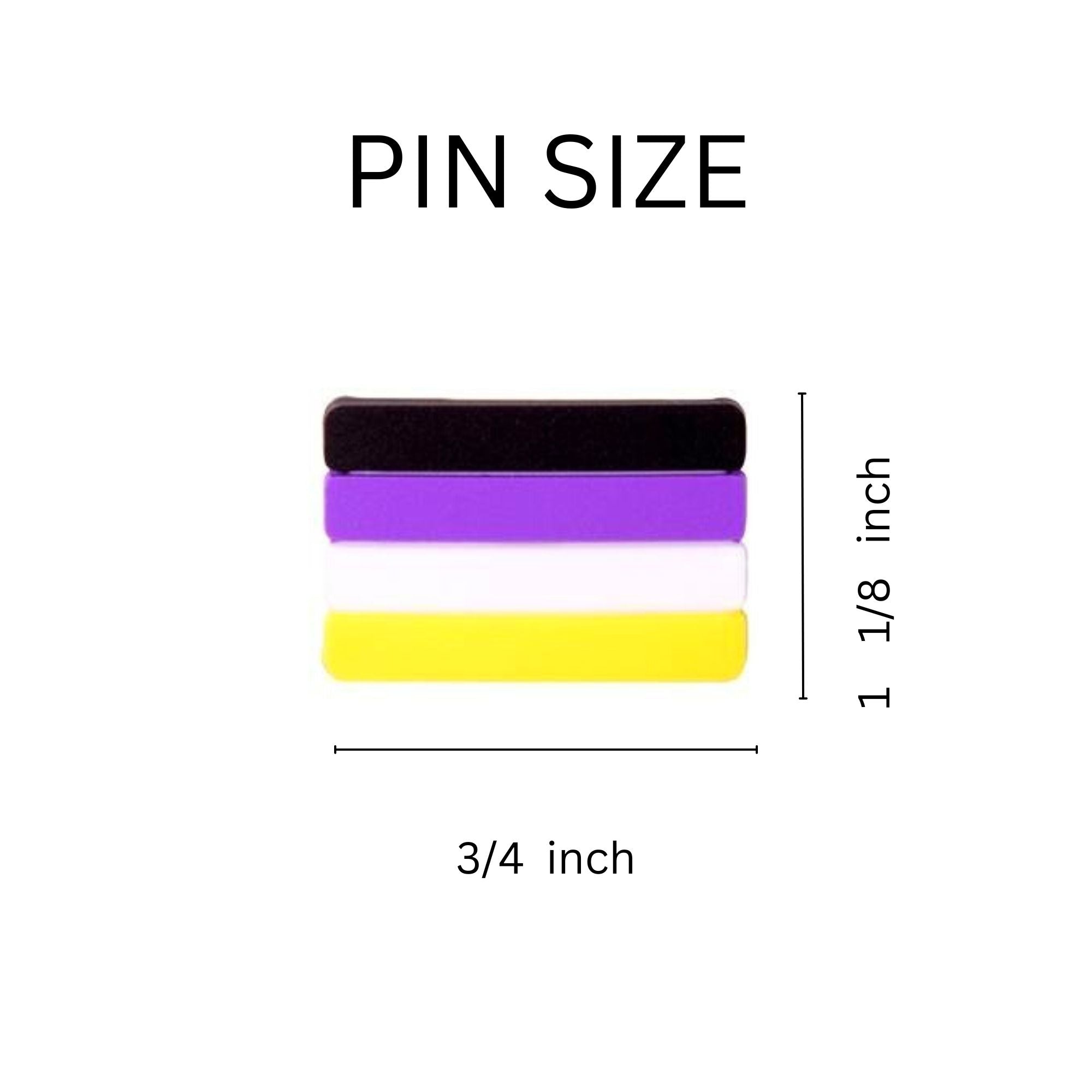 10 Pack Non-Binary Flag Silicone Pins The Awareness Company