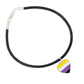 Non Binary Heart Flag Black Cord Bracelets The Awareness Company