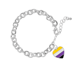 Non-Binary Heart Flag Chunky Charm Bracelets The Awareness Company