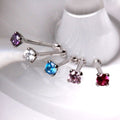 14Kt White Gold Stud Nose Ring with Prong Setting Gem Fashion Hut Jewelry