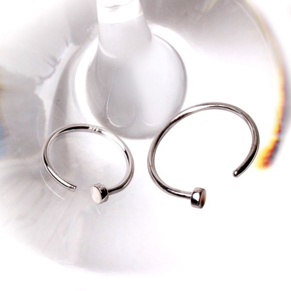 14Kt White Gold Nose Hoop Ring Fashion Hut Jewelry