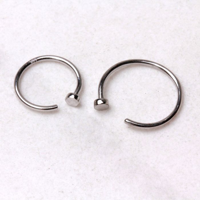 14Kt White Gold Nose Hoop Ring Fashion Hut Jewelry