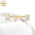 14Kt Yellow Gold Prong Setting CZ Nipple Bar Fashion Hut Jewelry