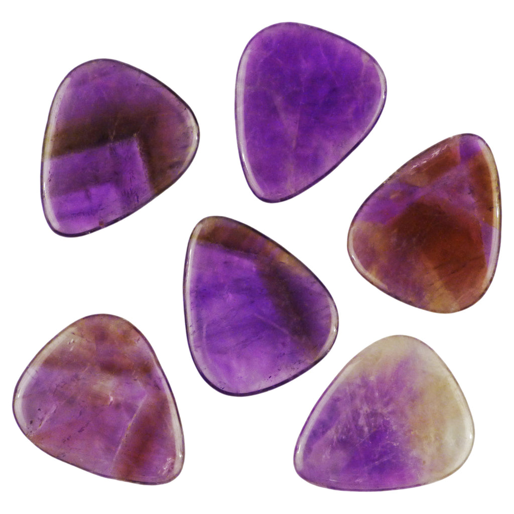 Amethyst Stone Guitar Or Bass Pick - 3.0 mm Ultra Heavy Gauge - 351 Shape - Specialty Handmade Gemstone Exotic Plectrum Exotic Plectrums