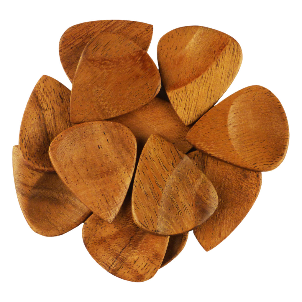 Acacia Wood Guitar Or Bass Pick - 3.0 mm Ultra Heavy Gauge - 351 Groove Shape - Natural Finish Handmade Specialty Exotic Luxury Plectrum Exotic Plectrums