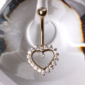 14Kt. Gold Navel Ring with Heart Fashion Hut Jewelry