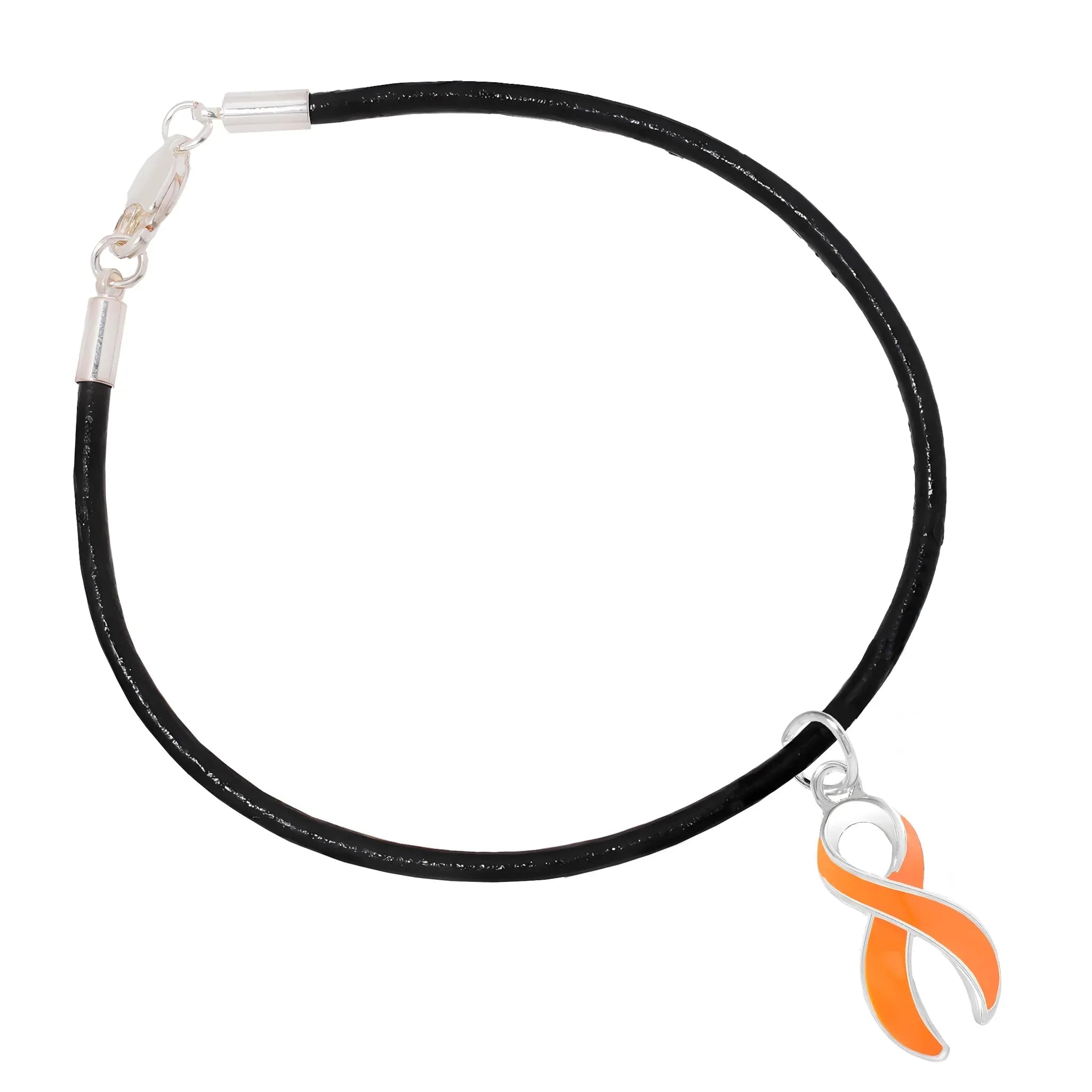 Orange Ribbon Awareness Leather Cord Bracelets The Awareness Company