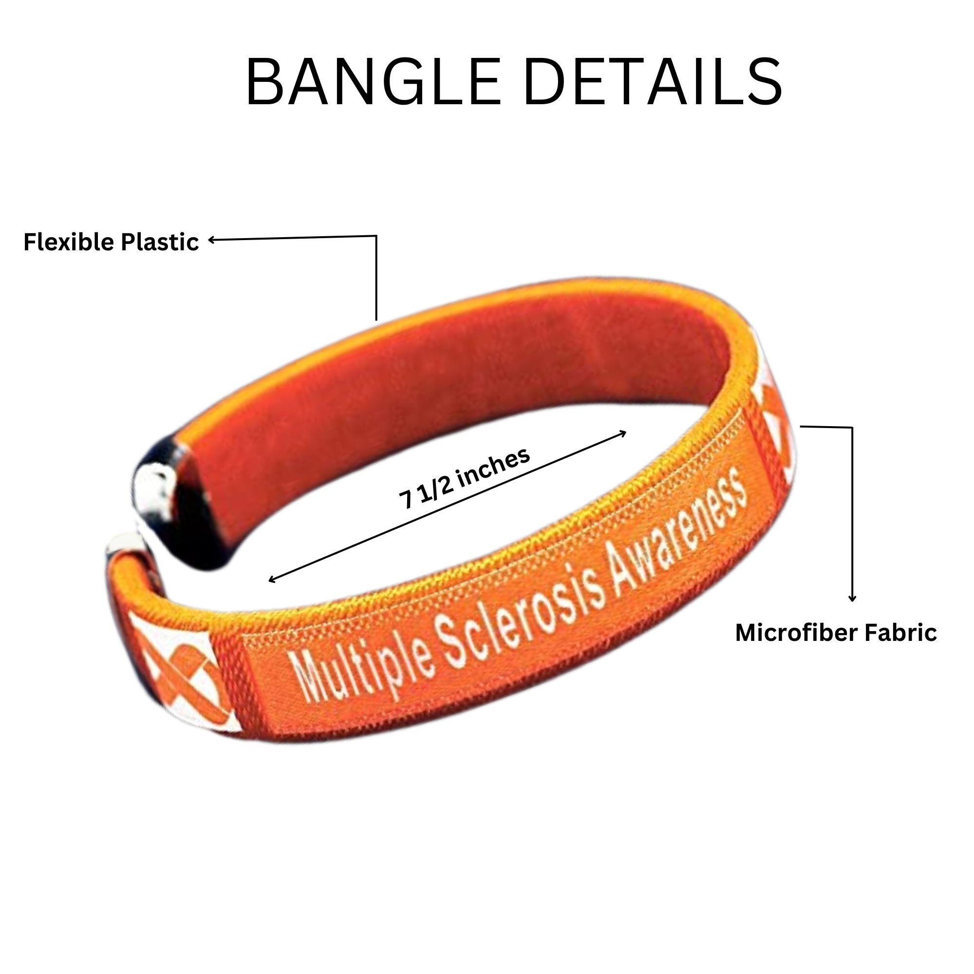 Orange Ribbon Multiple Sclerosis Awareness Bangle Bracelets The Awareness Company