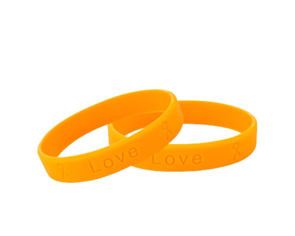 Orange Silicone Bracelets for Leukemia, Multiple Sclerosis, Kidney Cancer The Awareness Company
