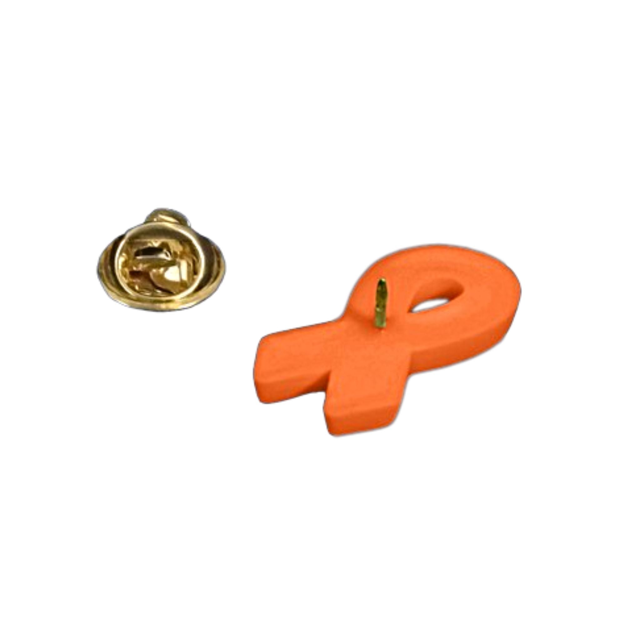 Orange Silicone Ribbon Pins The Awareness Company