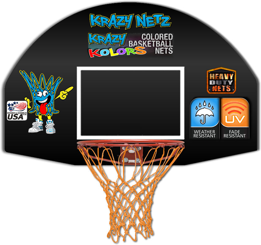 Krazy Netz Heavy Duty Orange Basketball Rim Net Krazy Netz & Patchez
