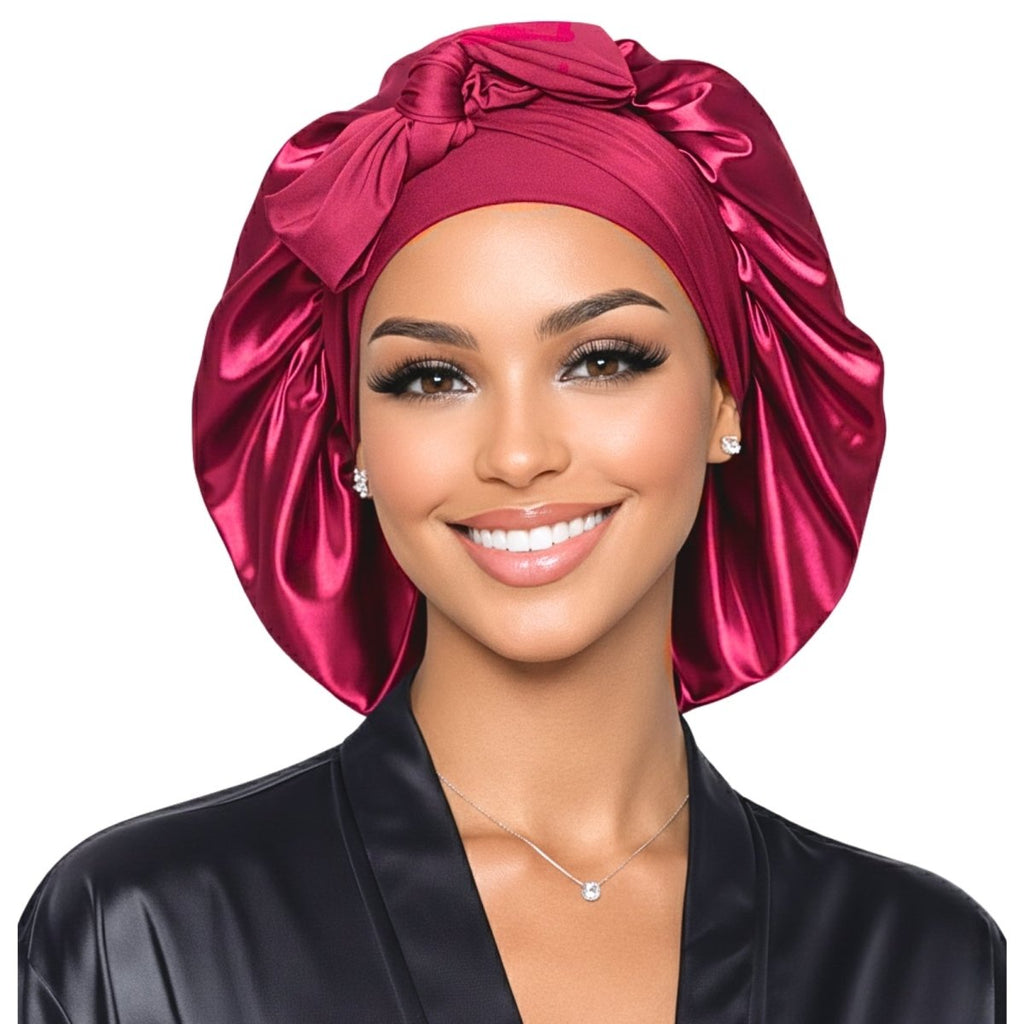 Satin Hair Bonnet for Sleeping – Adjustable Stretch Tie PHC