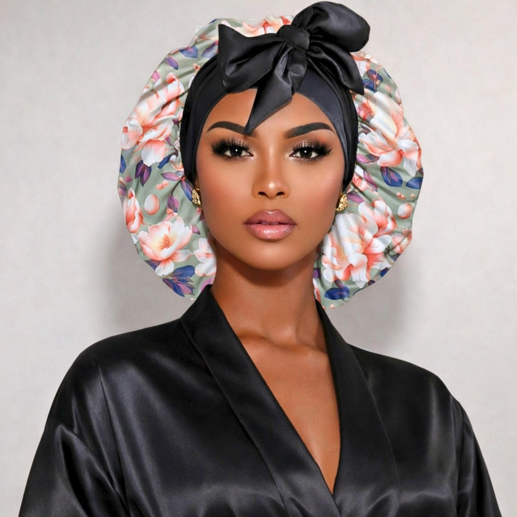 Satin Hair Bonnet for Sleeping – Adjustable Stretch Tie PHC