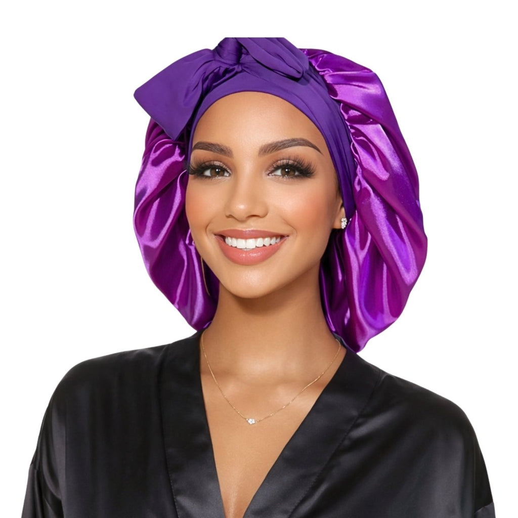 Satin Hair Bonnet for Sleeping – Adjustable Stretch Tie PHC