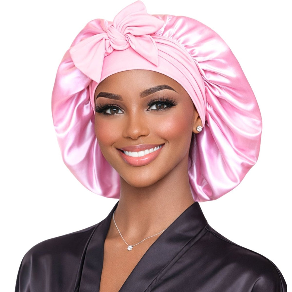 Satin Hair Bonnet for Sleeping – Adjustable Stretch Tie PHC