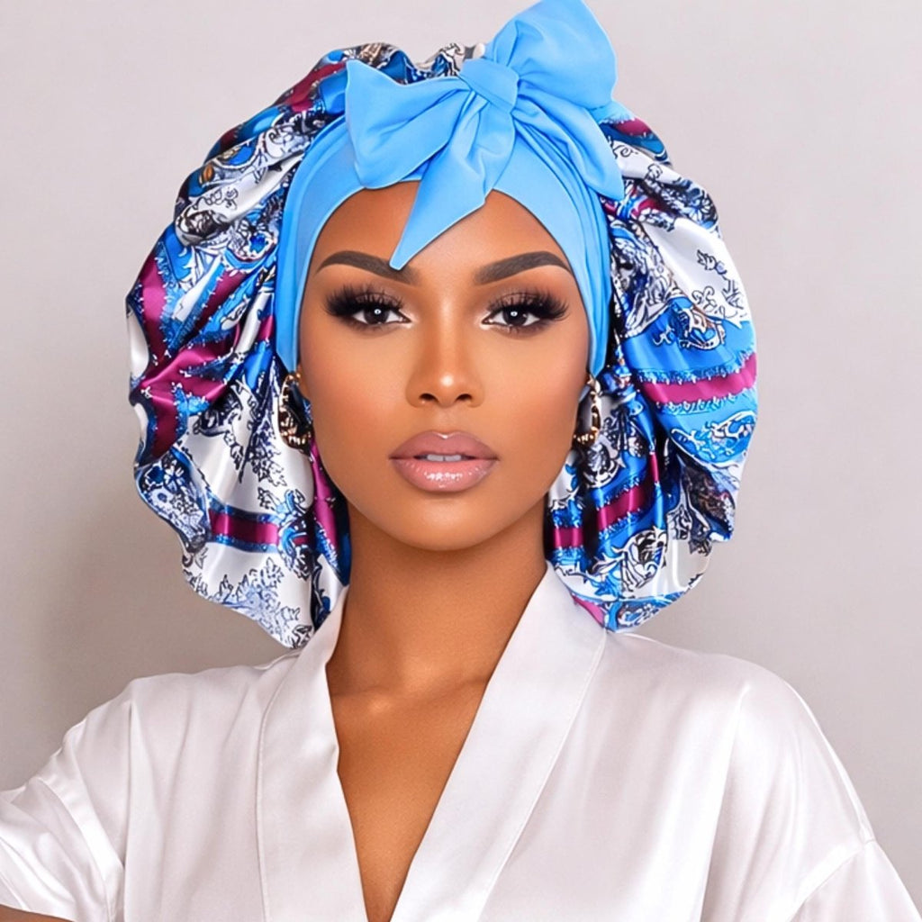 Satin Hair Bonnet for Sleeping – Adjustable Stretch Tie PHC