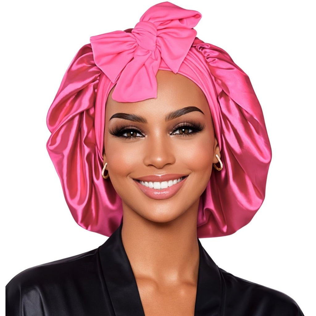 Satin Hair Bonnet for Sleeping – Adjustable Stretch Tie PHC