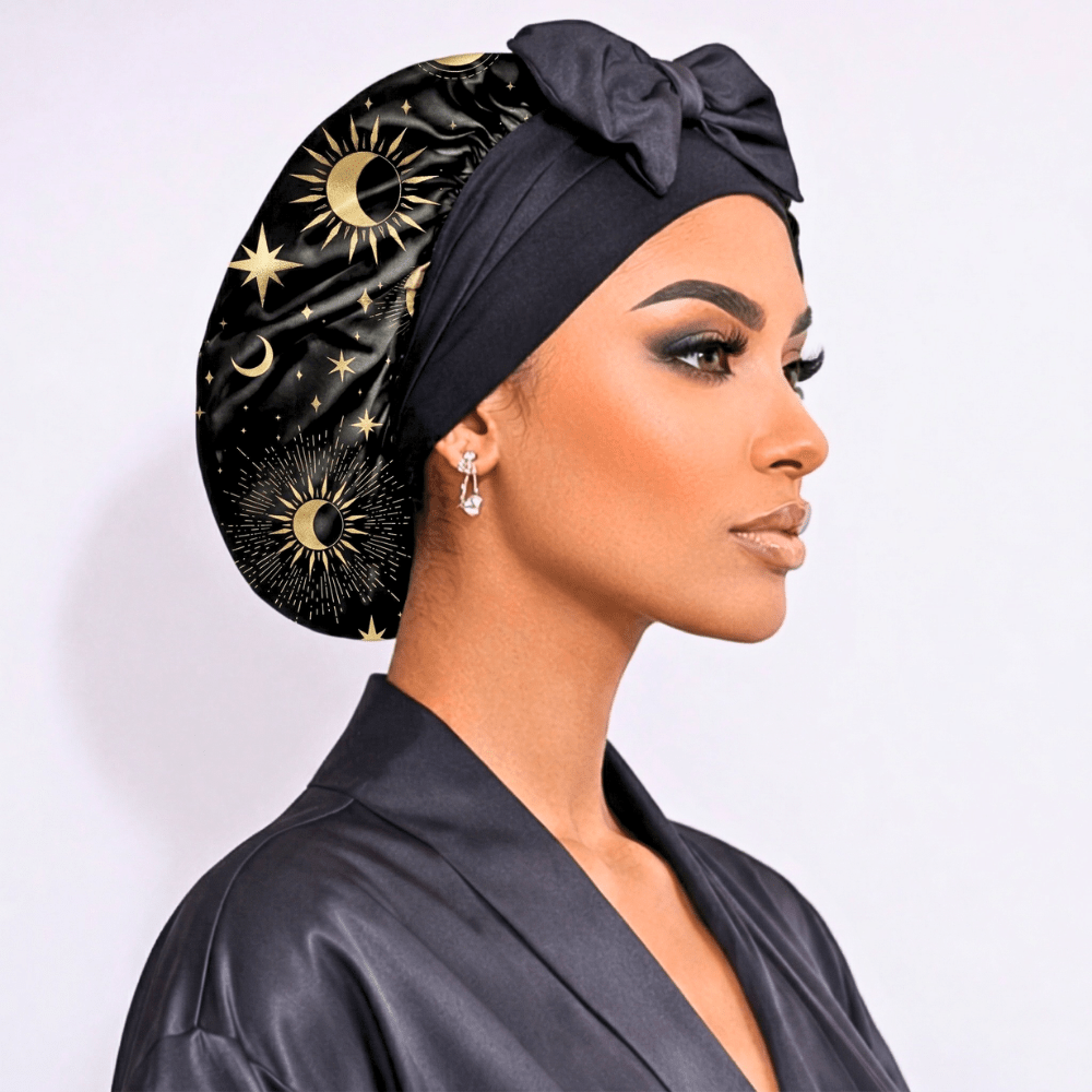Satin Hair Bonnet for Sleeping – Adjustable Stretch Tie PHC
