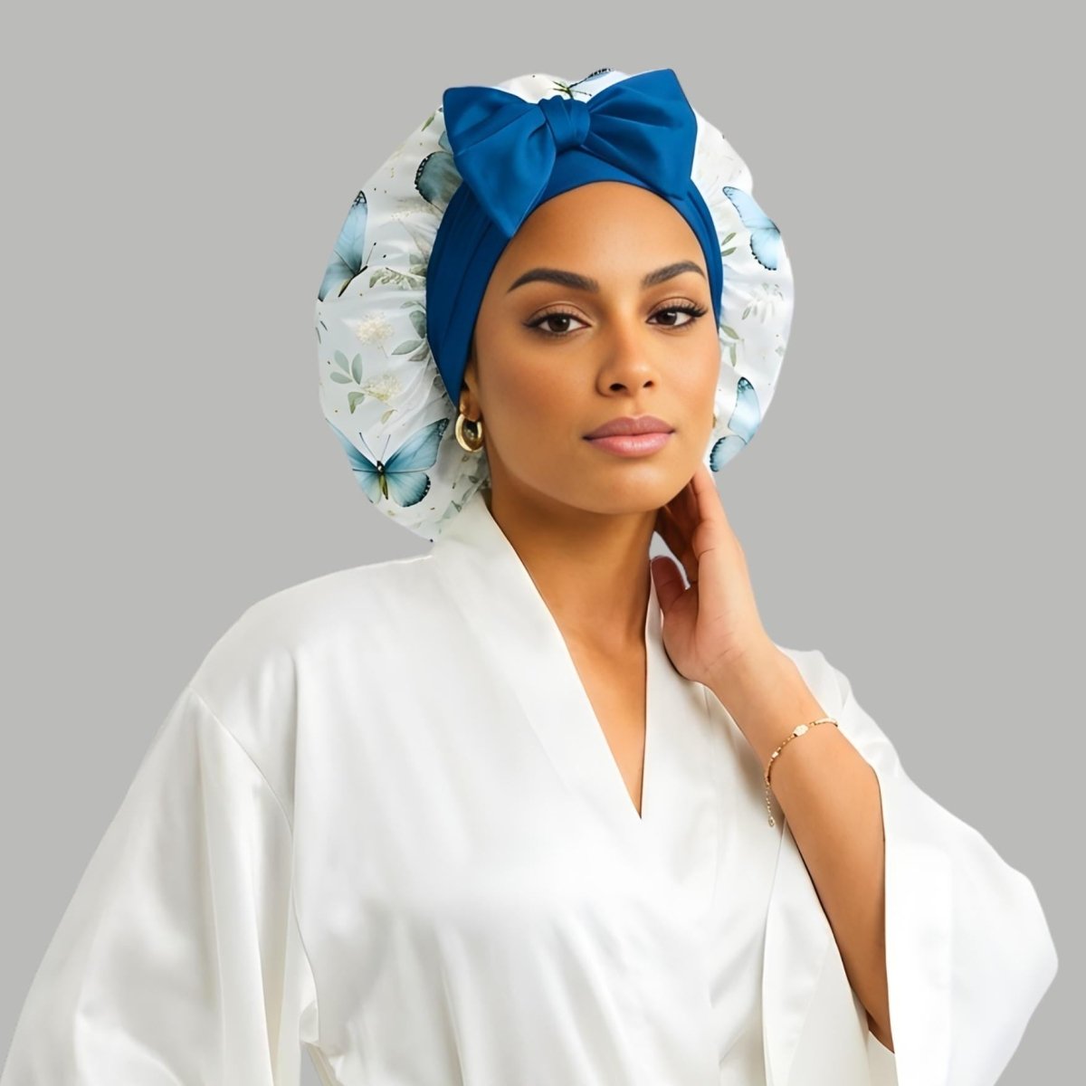 Satin Hair Bonnet for Sleeping – Adjustable Stretch Tie PHC