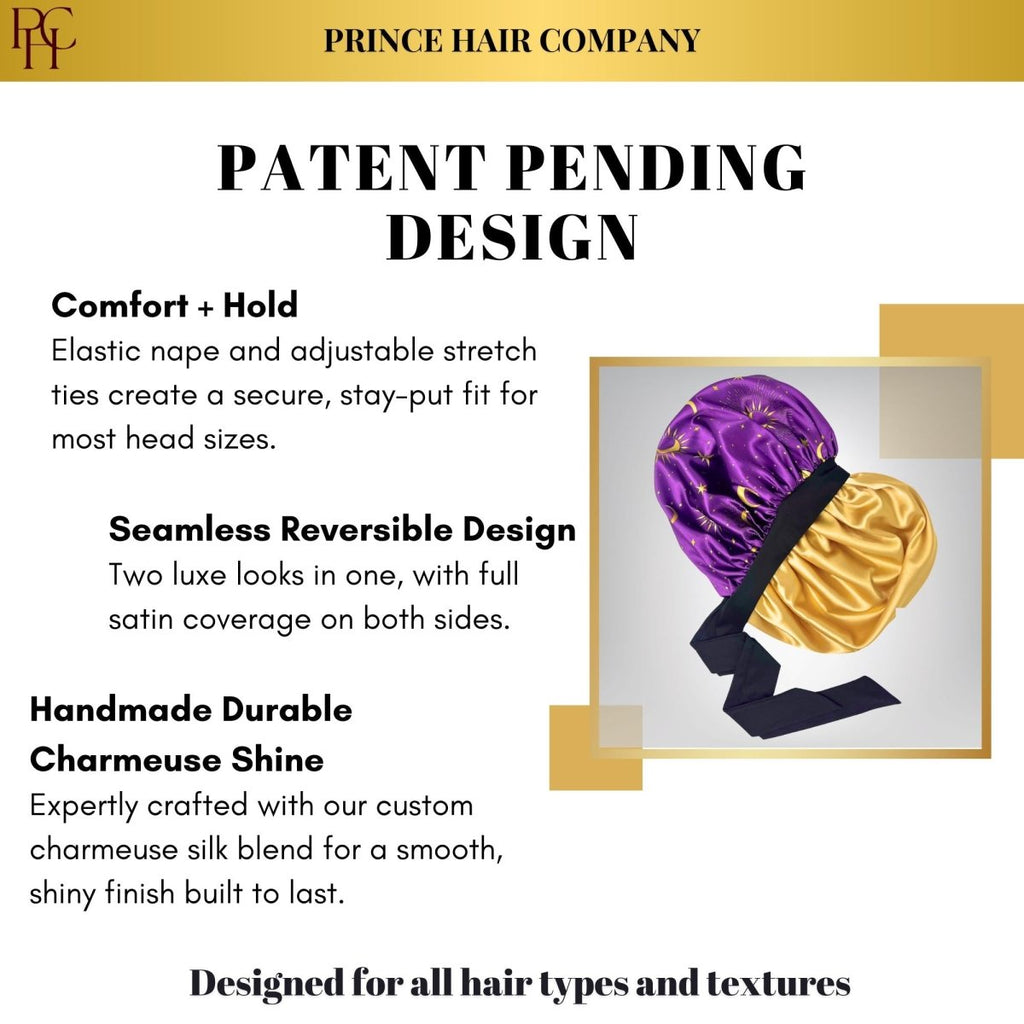 Satin Hair Bonnet for Sleeping – Adjustable Stretch Tie PHC