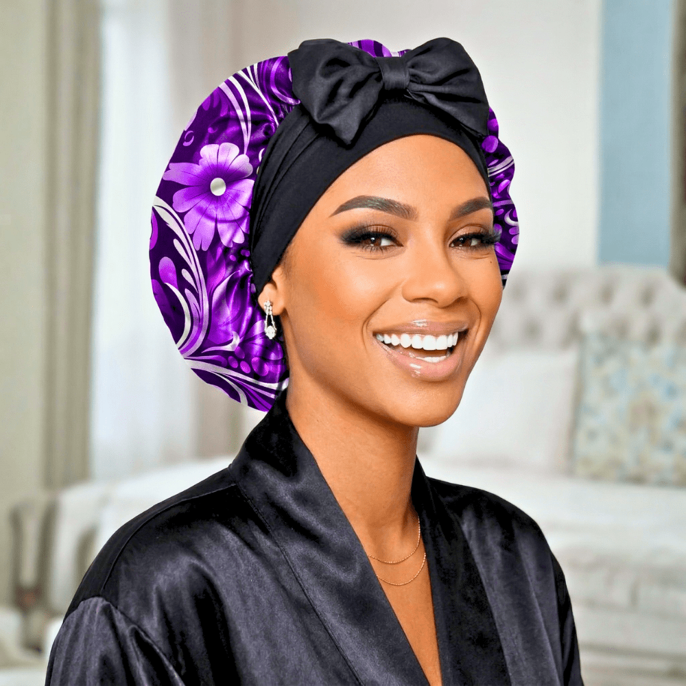 Satin Hair Bonnet for Sleeping – Adjustable Stretch Tie PHC