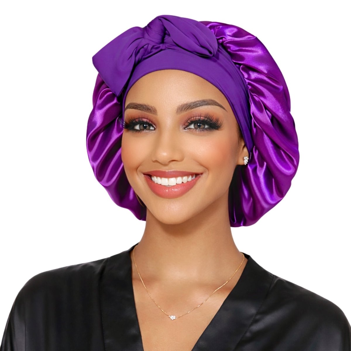 Satin Hair Bonnet for Sleeping – Adjustable Stretch Tie PHC