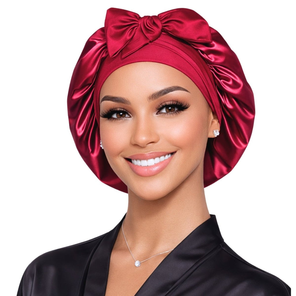 Satin Hair Bonnet for Sleeping – Adjustable Stretch Tie PHC